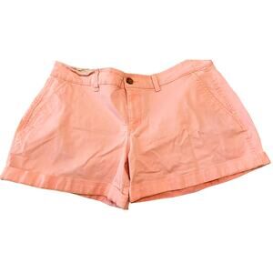 OLD NAVY MID-RISE, CUFFED SHORTS, WOMENS, 8 REG., PEACH, BUTTON & ZIP CLOSURE